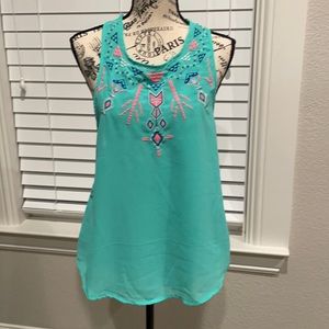 Rock & Roll Cowgirl mint colored blouse